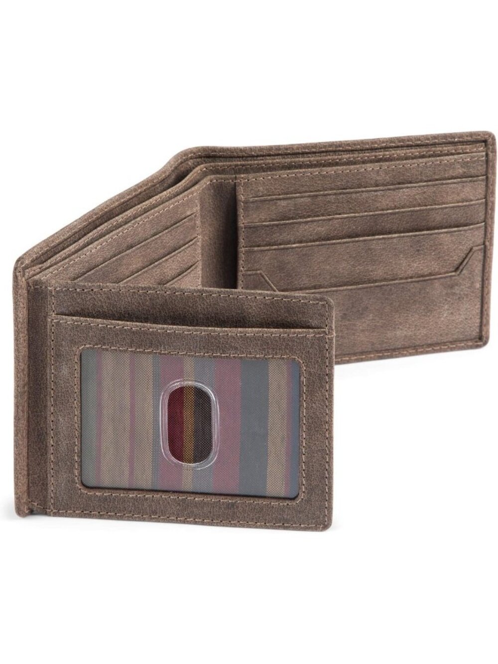 Premium Leather Bifold Wallet for Men | RFID Blocking, 2 ID Windows, High